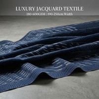 Tissu de matelas en jacquard ondulé bleu marine 180-600GSM, rayé, largeur 250cm, Coutil Tissu De Matelas Tela Para Colchon