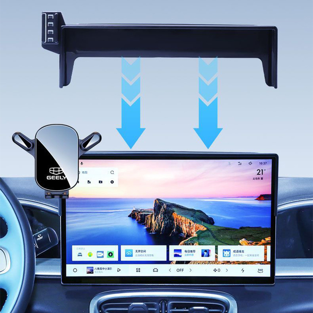 Car Dashboard Screen Storage Phone Holder Kit Cellphone Stand Mount for Geely Xingyuan Geometry Emas 5 2024 2025 2026 Auto ex2