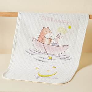 Fasciatoio per Neonati con Stampe Cartoon, in Cotone, Traspirante, Pieghevole, Essenziale per le Gite - Product Image 2