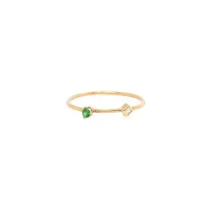 925 Sterling Silver Jewellery Princess Cut Emerald Clear CZ Diamond Stacking Delicate Ring