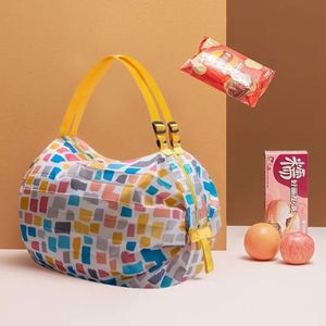 Sac de courses réutilisable en polyester avec logo personnalisé imprimé, sac d'épicerie pour la promotion publicitaire des supermarchés - Product Image 2