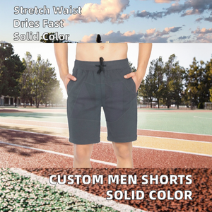 กางเกงขาสั้นลำลองผู้ชายสไตล์ใหม่สั่งทำพิเศษ สีพื้น แห้งเร็ว เอวยางยืด ผ้าฝ้าย บริการ OEM ผลิตในปากีสถาน - Product Image 2