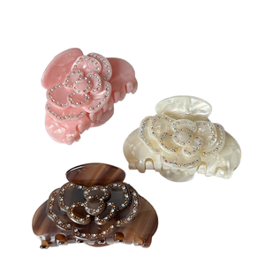 Pháp phong cách mới thanh lịch ngọt ngào hoa cá mập Clip Acetate móng vuốt tóc cao cấp Kim Cương thân thiện với môi cho sử dụng hàng ngày - Product Image 1