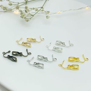 Copper <b>Clip</b>-On Earring Findings Triangular Shape With Hanging Hole For Earring Making In Imitation Gold Silver And Antique Blue - Product Image 1