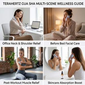 Outil de massage Gua Sha en métal Terahertz avec poignée ergonomique et bord festonné pour traitement facial <span class=keywords><strong>anti</strong></span>-âge et relaxation musculaire - Product Image 5