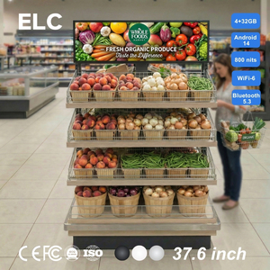 Écran LCD numérique étiré <span class=keywords><strong>de</strong></span> 37,6 pouces pour bord <span class=keywords><strong>de</strong></span> rayonnage avec Android 14 et gestion cloud pour les supermarchés (Whole Foods) - Product Image 1