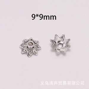 Cuentas espaciadoras de plata antigua de 9 mm con diseño de flor y 8 pétalos para accesorios de joyería DIY y tapas de colgantes - Product Image 5