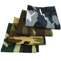 Bandana en coton camouflage classique, motif jungle/forêt, carré, multifonctionnel pour la tête, le cou, le visage et comme foulard, pour l'extérieur
