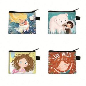 High Quality <b>Cute</b> Cartoon Girls Coin Bag Custom Printing Polyester Student Mini Square Coin <b>Purse</b> - Product Image 2