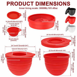 Doublure de bol en silicone pour mélangeurs Kitchenaid, doublure de bol de mélange de 5 pintes avec couvercle, doublure de bol en silicone réutilisable pour mélangeur pour la boulangerie - Product Image 2