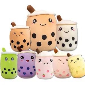 Factory Custom 24cm Cute Stuffed Boba Plush Bubble Tea Bubo Food Milk Cup Plushie Pillow Soft Kawaii Plush Toys Gifts For Kids