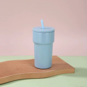BPA Free 420ml Stainless Steel Vacuum Insulated Straw Tumbler With Handle Leak Resistant Mug for <b>Hot</b> and Cold <b>Drinks</b> - Product Image 6