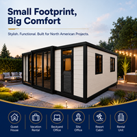 NEWGEN DEVELOPMENT Casa Modular Moderna de 2 Pisos con Fachada de Vidrio y Diseño de Balcón para Uso en Villas
