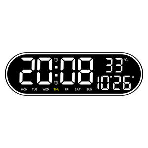 Horloge murale LED numérique personnalisée reloj <span class=keywords><strong>de</strong></span> pared <span class=keywords><strong>calendrier</strong></span> <span class=keywords><strong>de</strong></span> température luxueux multicolore horloge numérique LED intelligente pour salon - Product Image 3