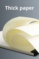 Carnet de notes A5 épaissi grand format avec reliure thermique, pages détachables, lignes horizontales, bloc-notes vierge, carnet de croquis quadrillé pour usage professionnel