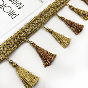 Garniture et <span class=keywords><strong>frange</strong></span> en dentelle à pampilles courtes en perles pour rideaux et tapis décoratifs (vente en gros) - Product Image 2