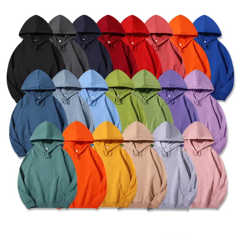 OEM Wholesale Hooded Plus Size Stylish Mens Custom Logo Plain Hoodie Sweatshirts With Thick String