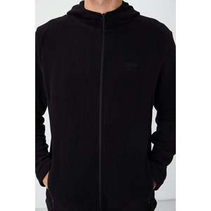 Sudadera con Capucha para Hombre Connell Negra, Corte Holgado, Felpa, Informal, Transpirable, para Otoño - Product Image 2