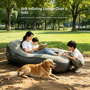 <b>Inflatable</b> Lazy <b>Sofa</b> Outdoor Beach Air Lounge Chair Portable Sleeping Bed Composite Fabric Mattress - Product Image 4