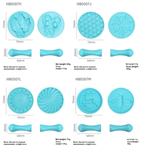 Molde de galleta Manual geométrico, moldes de sello estéreo de plástico, herramientas de repostería para hornear glaseado de suero de leche ondulado Nostalgia Vintage - Product Image 6