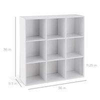 Étagère de rangement moderne en bois avec panneaux arrière amovibles, 9 compartiments cubes, pour livres et objets