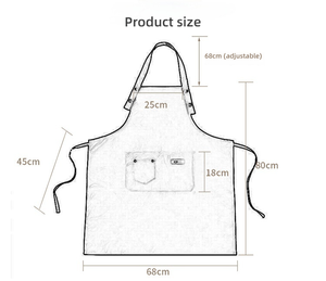 Tablier à bavette réglable 100% coton Tabliers de cuisine noirs 2 poches pour femmes hommes <span class=keywords><strong>Chef</strong></span> pour le refroidissement des aliments de Noël - Product Image 6