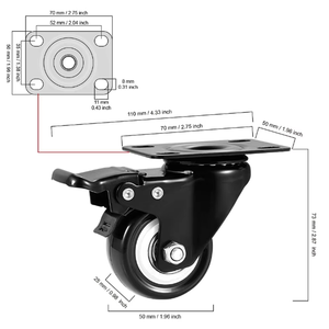 Alta Qualidade Heavy Duty Rodízios 45kg 100lb 4-Swivel PVC/ PU Móveis <span class=keywords><strong>Industrial</strong></span> Gabinete Roda <span class=keywords><strong>Caster</strong></span> - Product Image 2