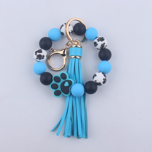 Thiết kế mới đầy màu sắc <span class=keywords><strong>Silicone</strong></span> hạt Dog Paw in Charm <span class=keywords><strong>Keychain</strong></span> Vòng tay banle túi móc áo với UV in Da Tua Quà Tặng - Product Image 6