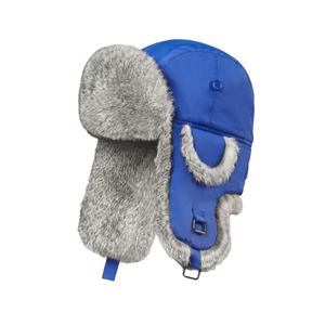 2025 nuevo diseño estilo de moda gorra de <span class=keywords><strong>Aviador</strong></span> azul invierno oreja proteger suave piel sintética nieve sombrero hebilla logotipo personalizado bebé piloto sombrero - Product Image 2