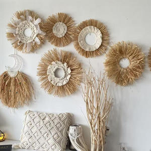 Nicro Nouvelle Décoration Murale Créative de Style Japonais en Herbe de Raphia, Faite à la Main en <span class=keywords><strong>Paille</strong></span> Tressée, pour Hôtels et Maisons, Idéale pour le Salon - Product Image 1