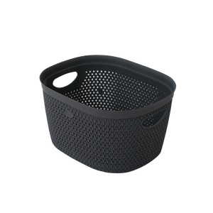 Contenedor de Almacenamiento de Ropa para Baño, Tejido en PP Gris, 265x220x150mm, Duradero - Product Image 1