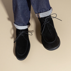 Nouvelles bottines <span class=keywords><strong>Chelsea</strong></span> en cuir véritable et daim, respirantes, antidérapantes, style britannique, en <span class=keywords><strong>nubuck</strong></span>, à lacets, pour hommes, en peau de mouton - Product Image 6