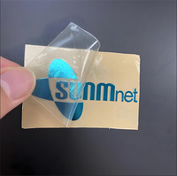 Étiquette transparente en PVC cristallin, autocollant de marque par transfert UV, estampage à chaud, résistant à l'eau et aux rayures