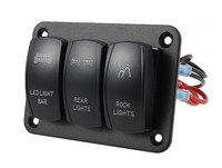 Panneau de commande à 3 voies avec double LED, 5 broches ON-OFF SPST, pré-câblé avec autocollants DIY