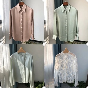 Blusa classica da donna in Chiffon abbottonata a maniche lunghe <span class=keywords><strong>con</strong></span> <span class=keywords><strong>piume</strong></span> di pizzo ricamate top Casual da lavoro da ufficio per l'estate - Product Image 5
