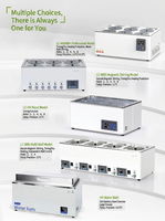 Pemanas Listrik Digital Suhu Konstan Akurasi 1C Resolusi 0.1 Water Bath Laboratorium Pengaduk Magnetik Baja Tahan Karat