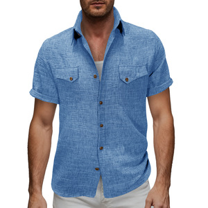 Camisa Casual de Verano para Hombre, Personalizada, con Doble Bolsillo, Estilo Normcore, Transpirable, Semi-planchada - Product Image 6