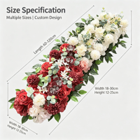 Rangée de fleurs artificielles en soie mélangée pour arche de mariage, toile de fond, réception, événement, fête, accessoire photo, vitrine, aménagement de magasin