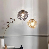 Lampadario Moderno a Cubetti di Ghiaccio, Lussuoso Lampadario Artistico Multi-Luce per Scale, Hall di Hotel e Ville, Comodino