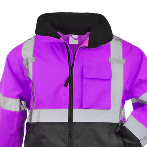 Custom Hi Vis Reflective <b>Work</b> Jacket with Logo Printing Industrial Safety Clothing - Product Image 2