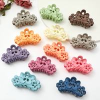 Pince à cheveux haut de gamme pour femme, motif floral 3D ajouré, type pince requin, pour l'arrière de la tête, finition mate givrée, accessoire capillaire