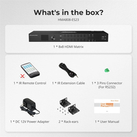 TESmart Conmutador de matriz sin costuras HDMI 8x8 1080P 60Hz con divisor de audio LCD de vista cuádruple y conmutador de vídeo de modo de vista previa
