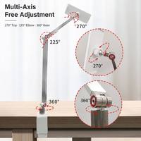 Alliage d'aluminium 360 °   Support de téléphone et tablette rotatif à pince universel 4,6-12,9 pouces pour bureau, studio, streaming, OEM, vente en gros