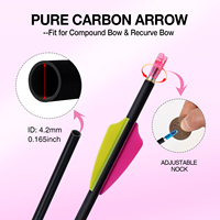 Vente en gros usine : Flèches de tir à l'arc en carbone pur, légères et durables, avec tige en acier, diamètre ID 4.2mm et 6.2mm, personnalisables, pour arc recurve et chasse.