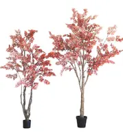 Alta simulação plantas ornamentais 1.8m artificial bonsai árvore de bordo vermelho