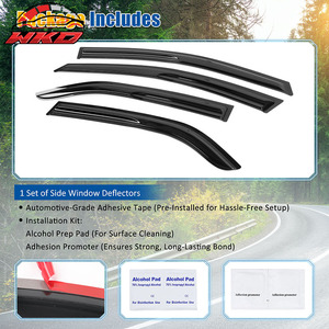 Pour Kia Forte 09-13 Berline, visières de fenêtre en acrylique style Mugen, lot de 4 pièces - Product Image 5