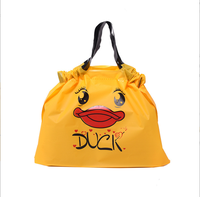 "Canard jaune" sac à cordon en plastique personnalisé HDPE LDPE avec emballage coloré à poignée durable pour sacs à provisions cadeaux