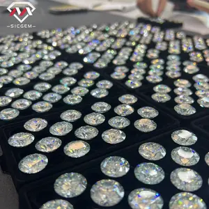 พลอยหลวมขายส่งสังเคราะห์ Moissanite 14มิลลิเมตรรอบขนาดใหญ่ราคาต่อกะรัตสีฟ้า Moissanite เพชร