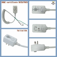 Prise électrique en plastique RIFENG non détachable PRCD & PE IP66 2P+PE avec protection contre les fuites