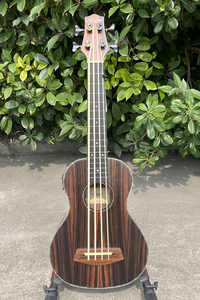 Gran Stock de Instrumentos Musicales <span class=keywords><strong>Aiersi</strong></span> sin Trastes de Ébano Java, Ukebajo Eléctrico de 30 Pulgadas con Pastilla, Listo para Enviar - Product Image 2